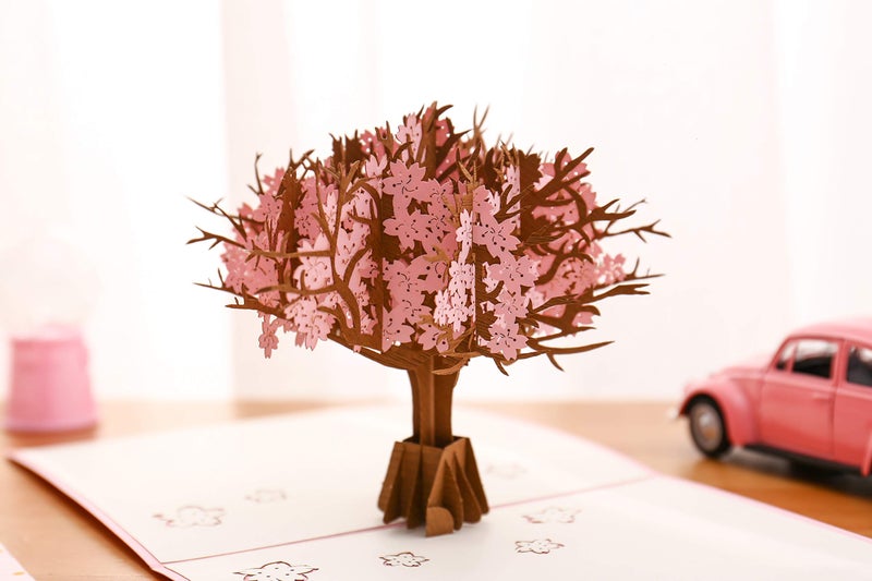 Liif Cherry Blossom Pop Up Greeting Card, 3D Tree Card, Pop Up Card for all occasions, Birthday, Motherâ€™s Day, Anniversary, Get Well (Pink) - Image 3